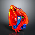 Detailed Anatomical Model of Human Heart Organ with Fine Hair Structures