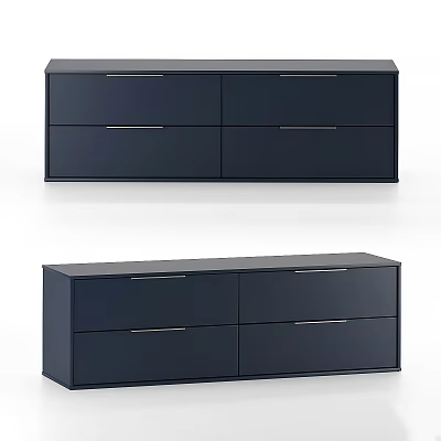 Modern Black Storage Cabinet With Multiple Drawers For Home Organization 3d model