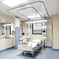 Clean Modern Hospital Outpatient Clinic With Medical Equipment And Bed