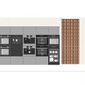 Modern Built in Kitchen Appliances With Ovens Coffee Machines And Storage Cabinets