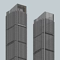 Modern Office Towers With Glass Curtain Wall Urban Skyline And Landscaped Surroundings