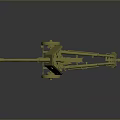 Vintage Yellow Cannon Weapon Model With Wheels Long Barrel And Detailed Structure