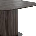 Modern Dark Wood Table With Fluted Column Base And Smooth Surface Top 3d model