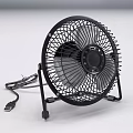 Black USB Desktop Fan With Metal Grill And Portable Design For Home Office Use