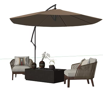 Landscape Outdoor Seat Parasol 3d model
