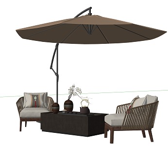 Landscape Outdoor Seat Parasol 3d model