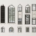 Various Window Designs With Decorative Frames And Different Glass Patterns