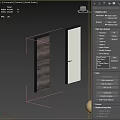 Modern Dark Brown Wooden Hinged Door With Black Frame And Natural Wood Grain
