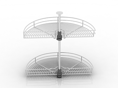 Modern embedded pull basket double turntable basket 3d model