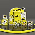 Yellow Smile Themed Photo Check In Spot With Smile Face Decorations And Yellow Cubes