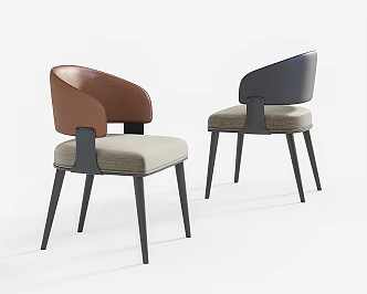 Modern Italian Dining Chair Single Chair 3d model