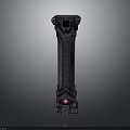 Detailed Automotive Part Featuring Cylindrical Shape Textured Design And Red Light Accents