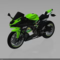 Green Sport Motorcycle With Sleek Design And Black Accents On Wheels