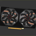High Performance Electronic Graphics Card With Dual Fans Black Design And Red Accents
