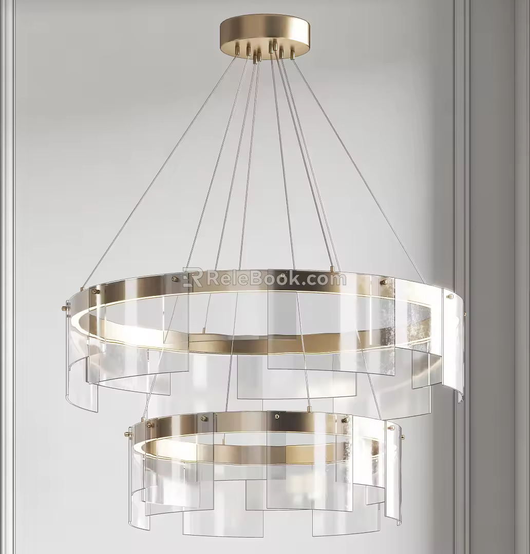 Modern chandelier combination 3d model