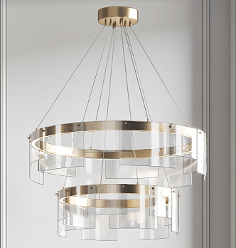 Modern chandelier combination 3d model