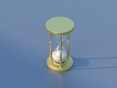 Golden Frame Hourglass With Transparent Glass And Sand For Home Decor 3d model