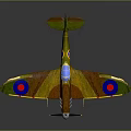 Camouflage Aircraft Model With Brown Yellow Paint And Red Blue Wing Markings