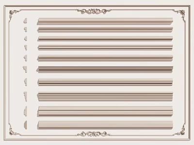 High Quality Gypsum Molding with Various Decorative Styles for Interior Home Decoration 3d model