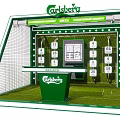 Carlsberg Interactive Zone With Scoreboard Numbers Green Table And Sports Elements
