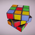 Three Stacked Rubiks Cubes With Colorful Square Faces And Various Colors