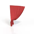 Red Pleated Curtain With Tieback For Home Living Room Decoration And Style