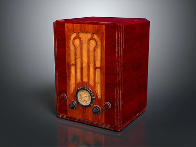 Vintage Wooden Headphone Speaker Design With Classic Knobs And Retro Dial Feature 3d model