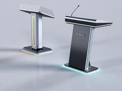 Modern MEGAVOX Podium With Built In Microphone And LED Lighting 3d model