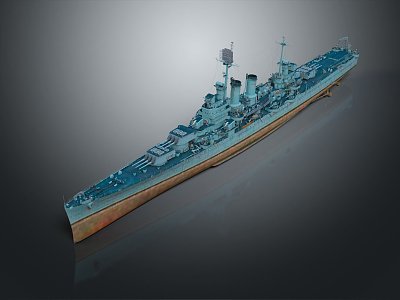 modern warship ship warship 3d model