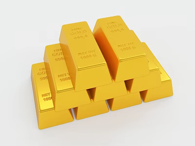 Elegant 999.9 Pure Gold Jewelry Pieces Crafted Using Premium Gold Bars 3d model