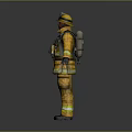 Firefighter Protective Uniform Yellow Coat Pants Helmet Gloves And Gear