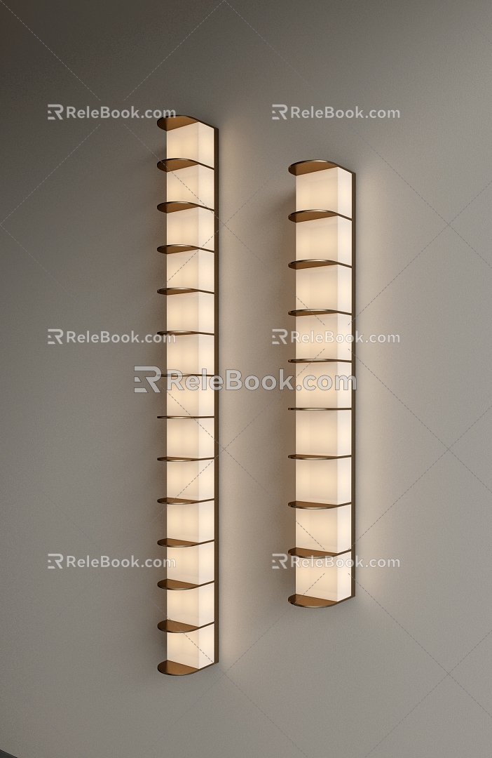 Modern Light Luxury Metal Wall Lamp Long Strip Wall Lamp 3d model