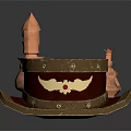 Copper Hat Shaped Living Container With Decorative Wing Pattern And Small Pot