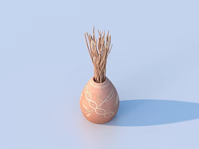 Pottery Pot Coil Pot Clay Pot Porcelain Clay Ware 3d model