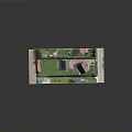 Architectural Model of Residential Houses With Green Lawn Solar Panels Surrounding Trees And Road