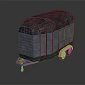 Gray Enclosed Cargo Trailer With Rigid Metal Texture Wheels And Hitch