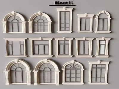 Casement Windows With Various Architectural Designs And Classic Modern Frame Styles 3d model