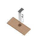 Modern Wall Mounted Shower System with Rainfall Water Flow and Handheld Sprayer in Black Bathroom