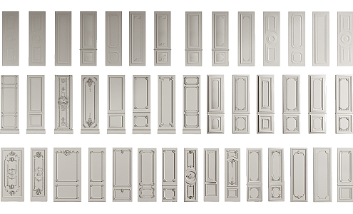 European style wall panel 3d model