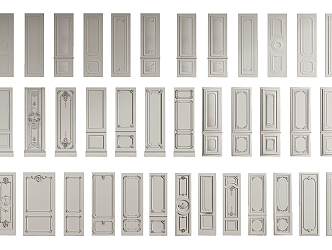 European style wall panel 3d model