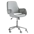 Black And Brown Leather Desk Chairs With Wooden Armrests Metal Bases And Wheels