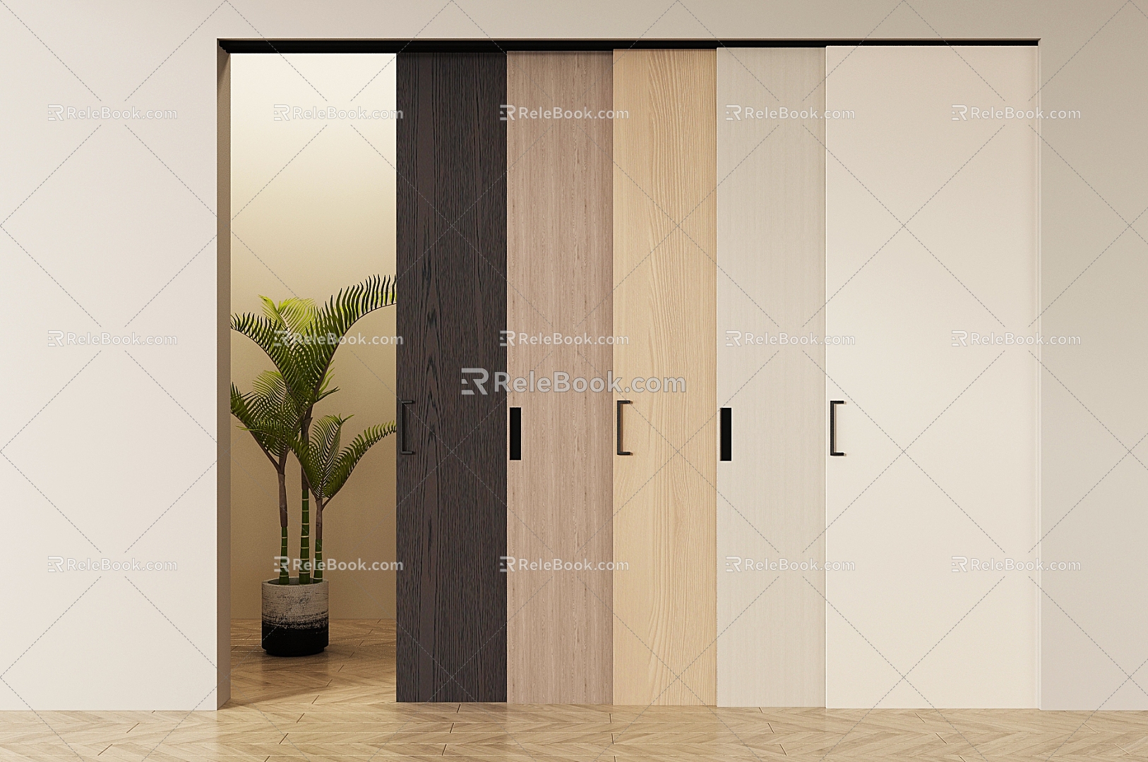 Modern sliding door sliding door sliding door invisible sliding door hidden sliding door 3d model