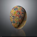 Colorful Painted Decorative Egg With NL TIGERS Textured Surface Art