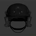 Black Tactical Helmet With Adjustable Straps And Military Protective Gear Design