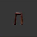 Natural Wooden Bench With Solid Wood Material Simple Design And Four Legs 3d model