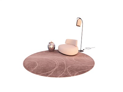 Single Chair Floor Lamp Creative Coffee Table Combination Round Carpet model