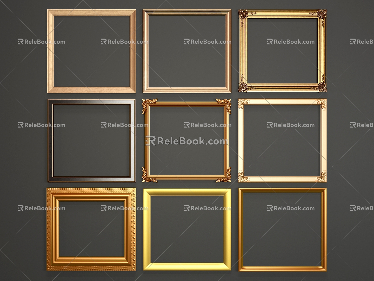 Light Luxury Photo Frame Metal Frame 3d model