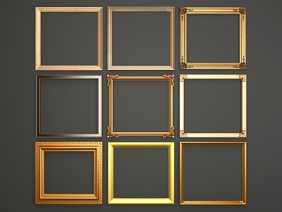 Light Luxury Photo Frame Metal Frame 3d model