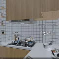 Modern Kitchen Interior With Wooden Cabinets White Countertop Sink And Window