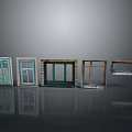 Various Window Models With Different Styles Colors And Wooden Frames